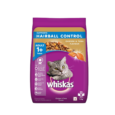 Whiskas Dry Cat Food for Adult Cats (1+ Years), Supports Hairball Control, Chicken & Tuna Flavour