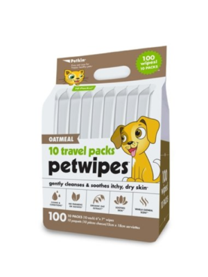 Petkin Oatmeal Travel Pack Pet Wipes