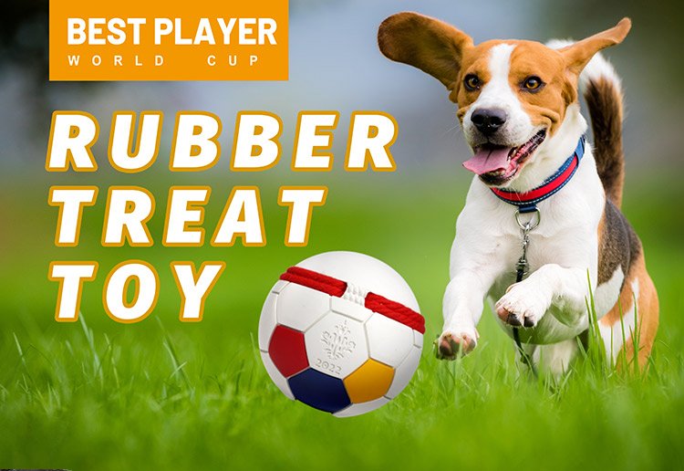 Indestructible Dog Toy Rubber Soccer Ball - Rubber Treat Toy