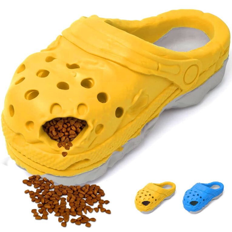 Yellow Shoe Dog Chew Toy – Treat Dispensing