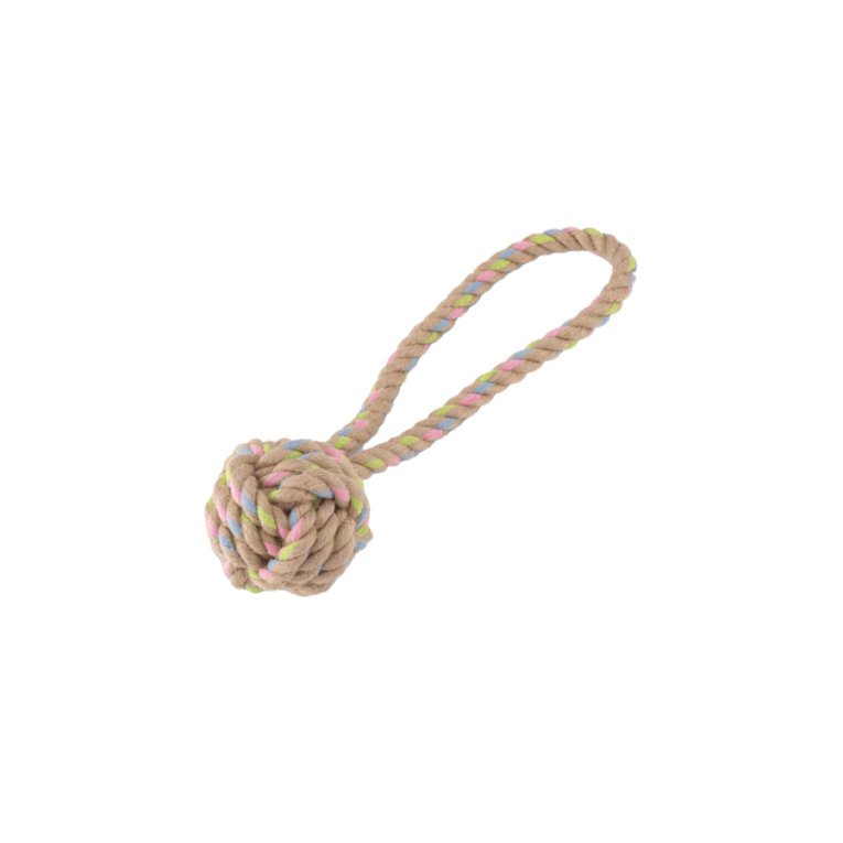 BECO Hemp Rope Pet Toy – Ball with Loop