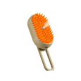 Wagging Master 3 in 1 Pet Hair Steam Grooming Brush for Dogs and Cats (White & Orange)