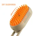 Wagging Master 3 in 1 Pet Hair Steam Grooming Brush for Dogs and Cats (White & Orange)