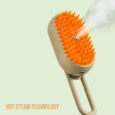 Wagging Master 3 in 1 Pet Hair Steam Grooming Brush for Dogs and Cats (White & Orange)