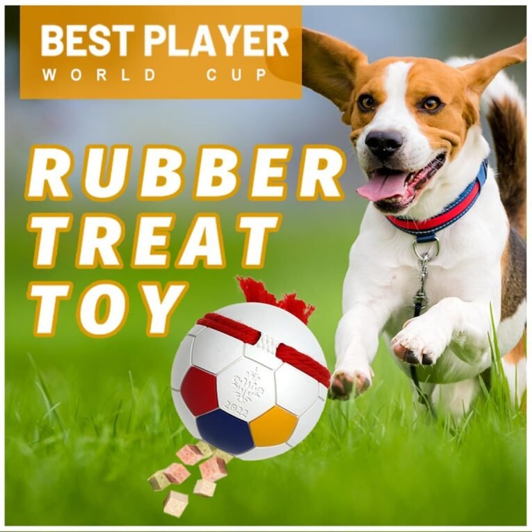 WAGGING MASTER Durable Soft Rubber Soccer Ball Dog Toy – Interactive Dog Toy (2)