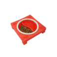 Wagging Master Slow Eating Dog Bowl | Non-Toxic Food Grade Natural Rubber Pet Bowl (Red, 2 Pocket)